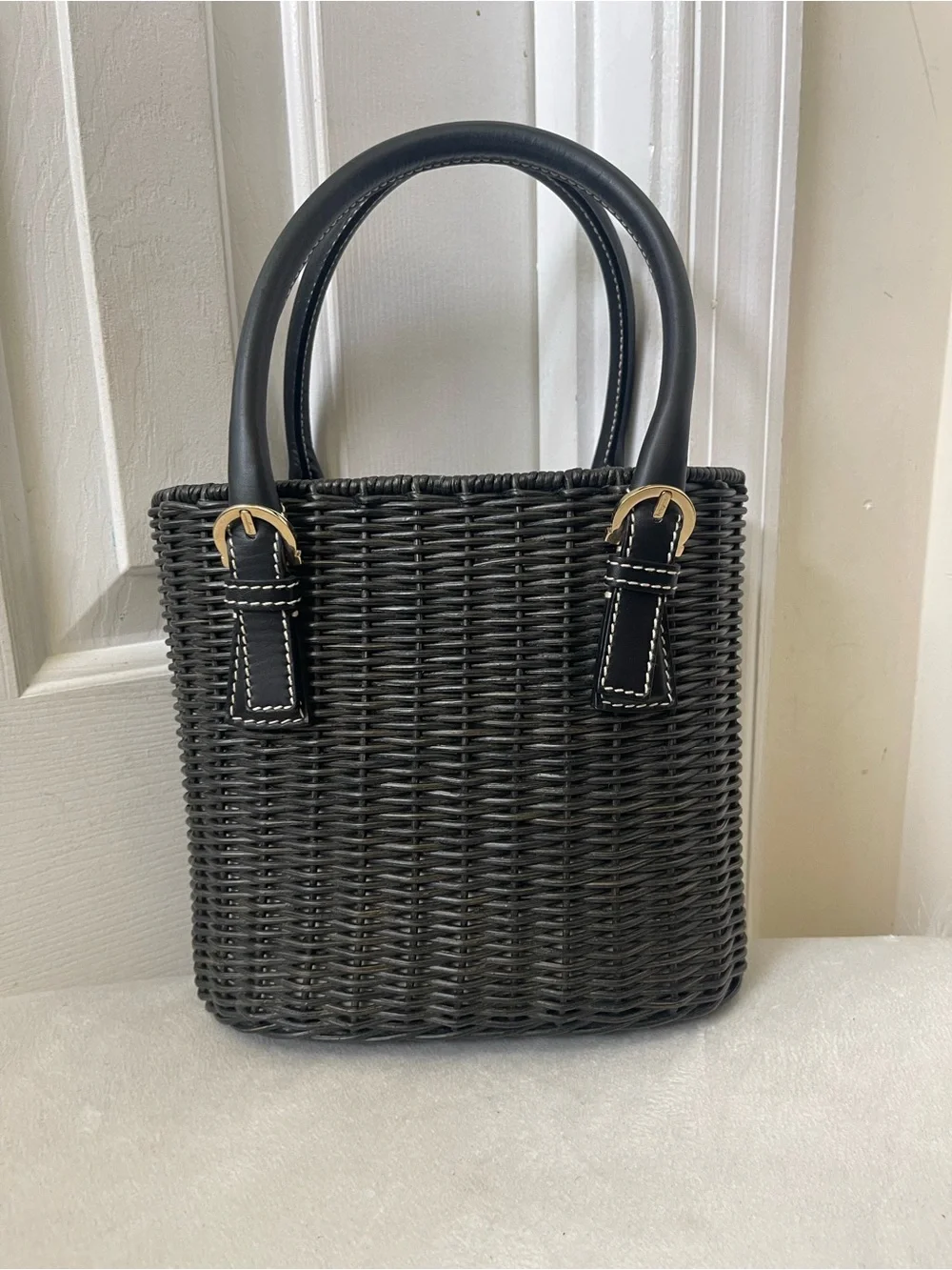 Salvatore Ferragamo vintage Gancini Rattan handbag